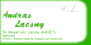 andras lacsny business card
